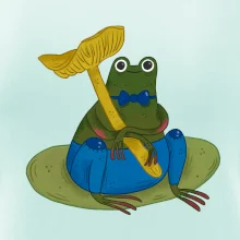 Žába s houbou  (studio-arte.cz)