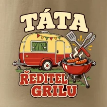Táta ředitel grilu rodinné kempování s karavanem