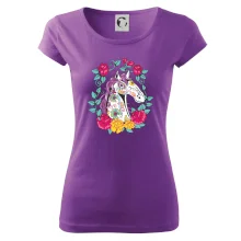 Kůň barevný s květinami