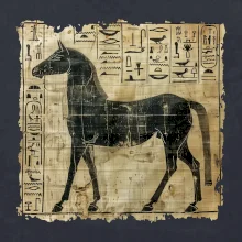 Egyptské hieroglyfy kůň