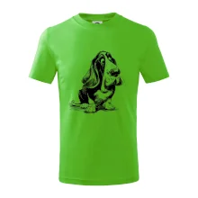 Černobílá karikatura baset