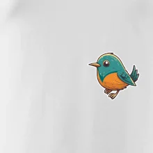 Ptáček kreslený na prsu