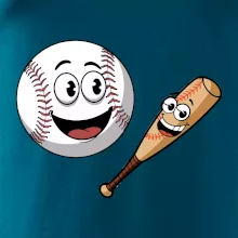 Parové triko - baseballová pálka a míček