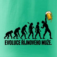 Evoluce říjnového muže s velkým půllitrem piva
