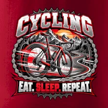 Cyklistické kolo mezi horami eat sleep repeat