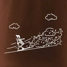 Kreslený lyžař na horách