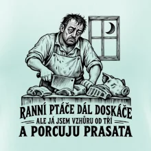 Řezník vzhůru od tří a porcuju prasata