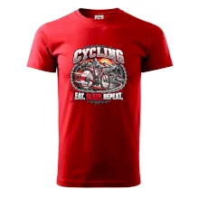 Cyklistické kolo mezi horami eat sleep repeat