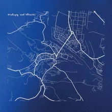 Černobílá mapa Kralupy nad Vltavou