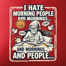 i hate morning people and mornings.... and people... - barevný obrázek