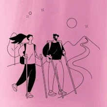 Kreslený pár na výletě