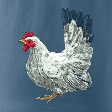 Slepice kreslená bílá