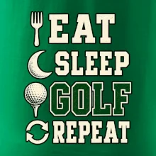 Eat sleep golf repeat typografie