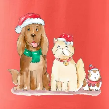 Veselé vánoce - pes, křeček a kočka