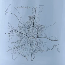Česká Lípa - Mapa černobílá