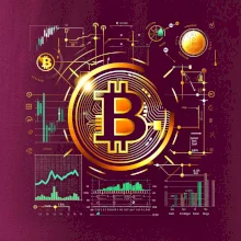Bitcoin logo s grafy Bitcoin logo s grafy