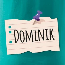 Papírek se jmenovkou - prso - vlastní jméno