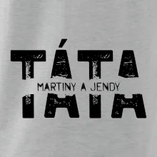 Černý nápis táta a jména dětí