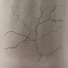 Černobílá mapa Nýrsko  340 22