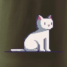 Kočka bílá pixel