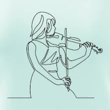 Houslistka jedním tahem