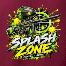 Neonový zásah splash zone paintball
