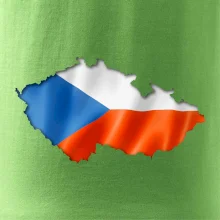 Česká vlajka v obrysu republiky