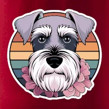 Knírač - fenka a květiny