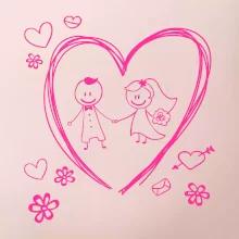 Svatba - kreslené srdce