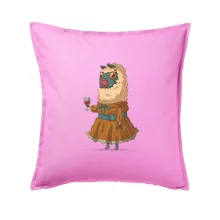 Alpaka s vínem žena