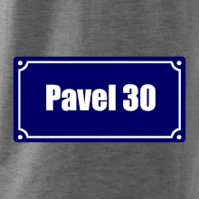 Jméno a věk - uliční cedule - modrá