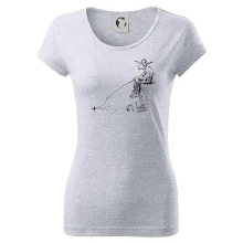 Kreslený rybář na pařezu