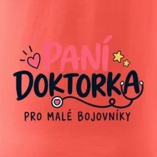 Paní doktorka pro malé bojovníky - nápis se stetoskopem