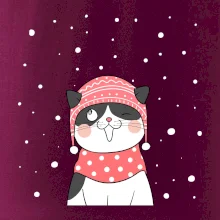 Kočka v zimní čepici