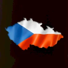 Česká vlajka v obrysu republiky