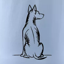 Pes kreslený zezadu