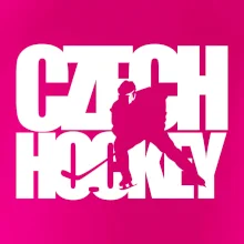 Czech hockey - nápis s hokejistou - Mistrovství světa v ledním hokeji 2026