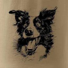 Černobílá karikatura Border kolie