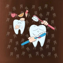 Zubařské tričko - kartáček a jídlo