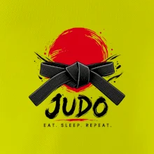 Judo černý pás a červené slunce eat sleep repeat
