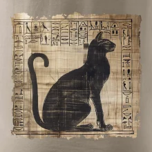Egyptské hieroglyfy kočka