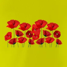 Vlčí mák v řadě