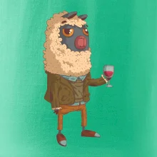 Alpaka s vínem muž