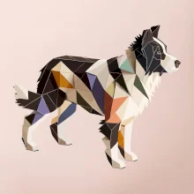 Border colie slepená z papíru