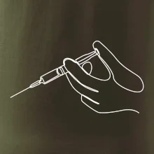 Ruka a injekce jedním tahem