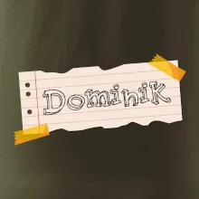 Papírek se jmenovkou - vlastní jméno