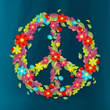 Peace symbol červené květiny