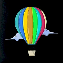 Horkovzdušný balon v oblacích