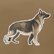 Německý ovčák - hnědý kreslený