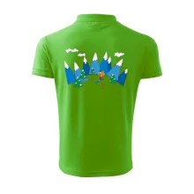 Lyžař a barevné hory